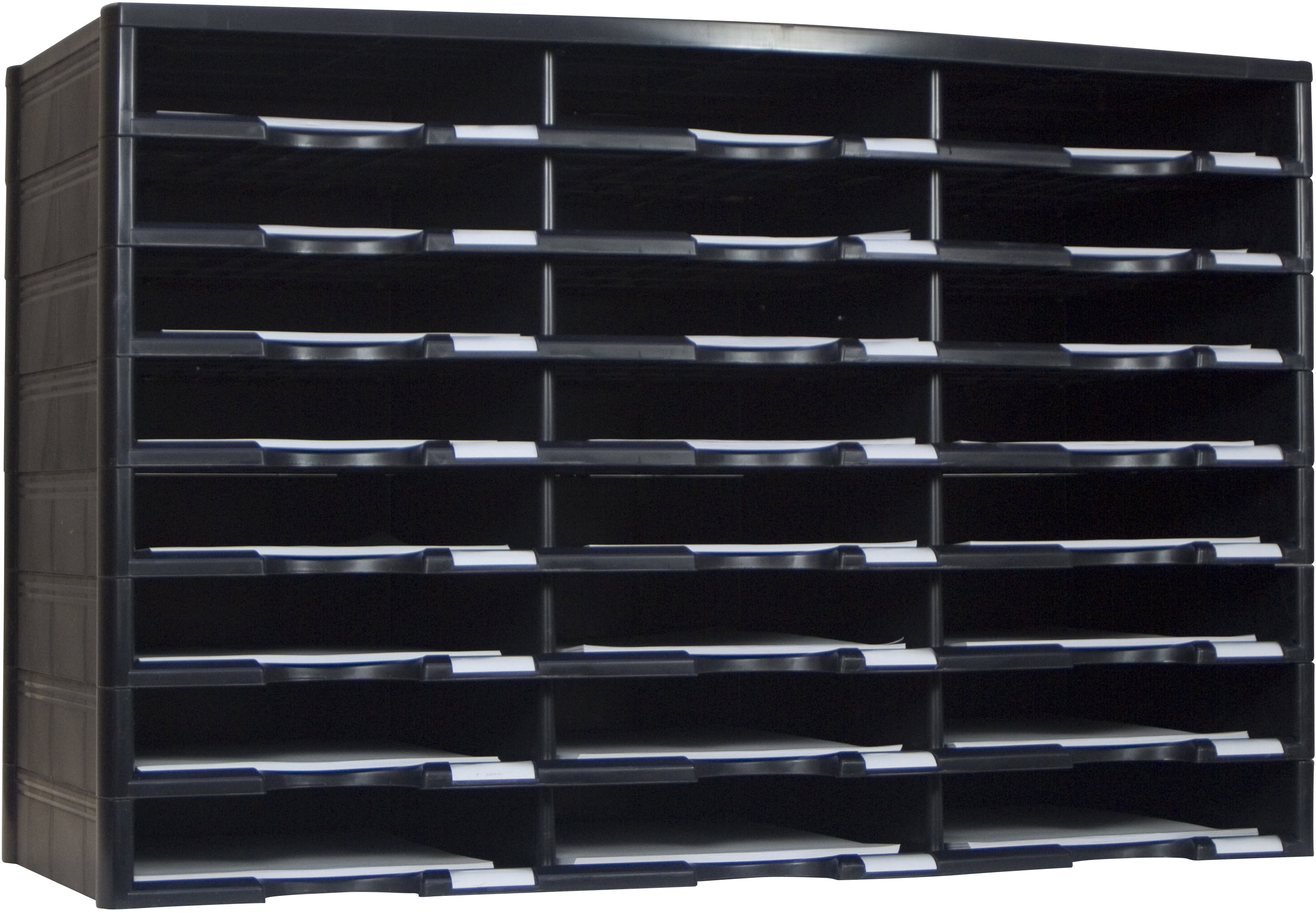 Storex Stackable Literature Sorter 24 Compartment - Black