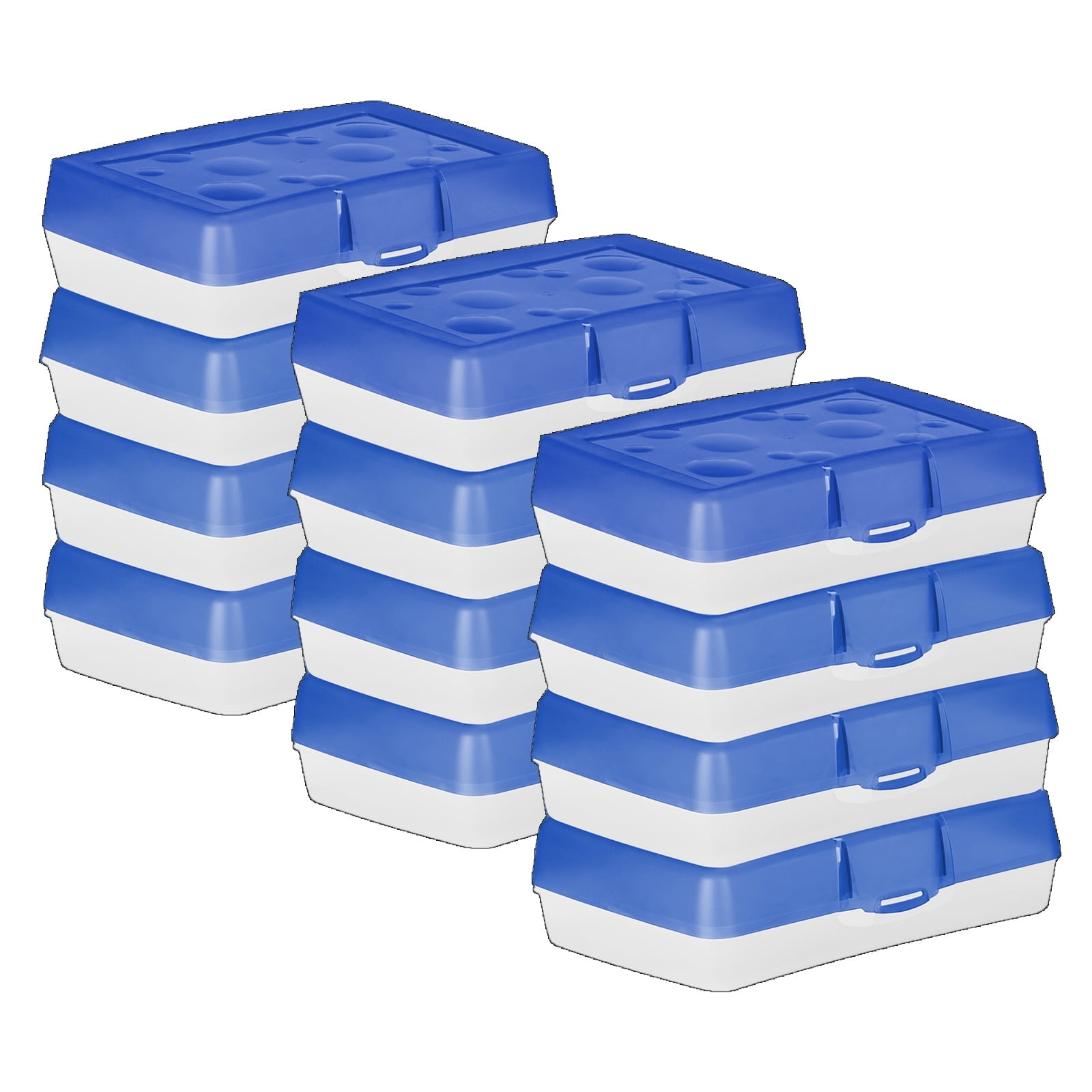 Storex Standard Pencil Hard Case, 8.25 x 5.25 x 2.25 in, Blue, Pack of 12