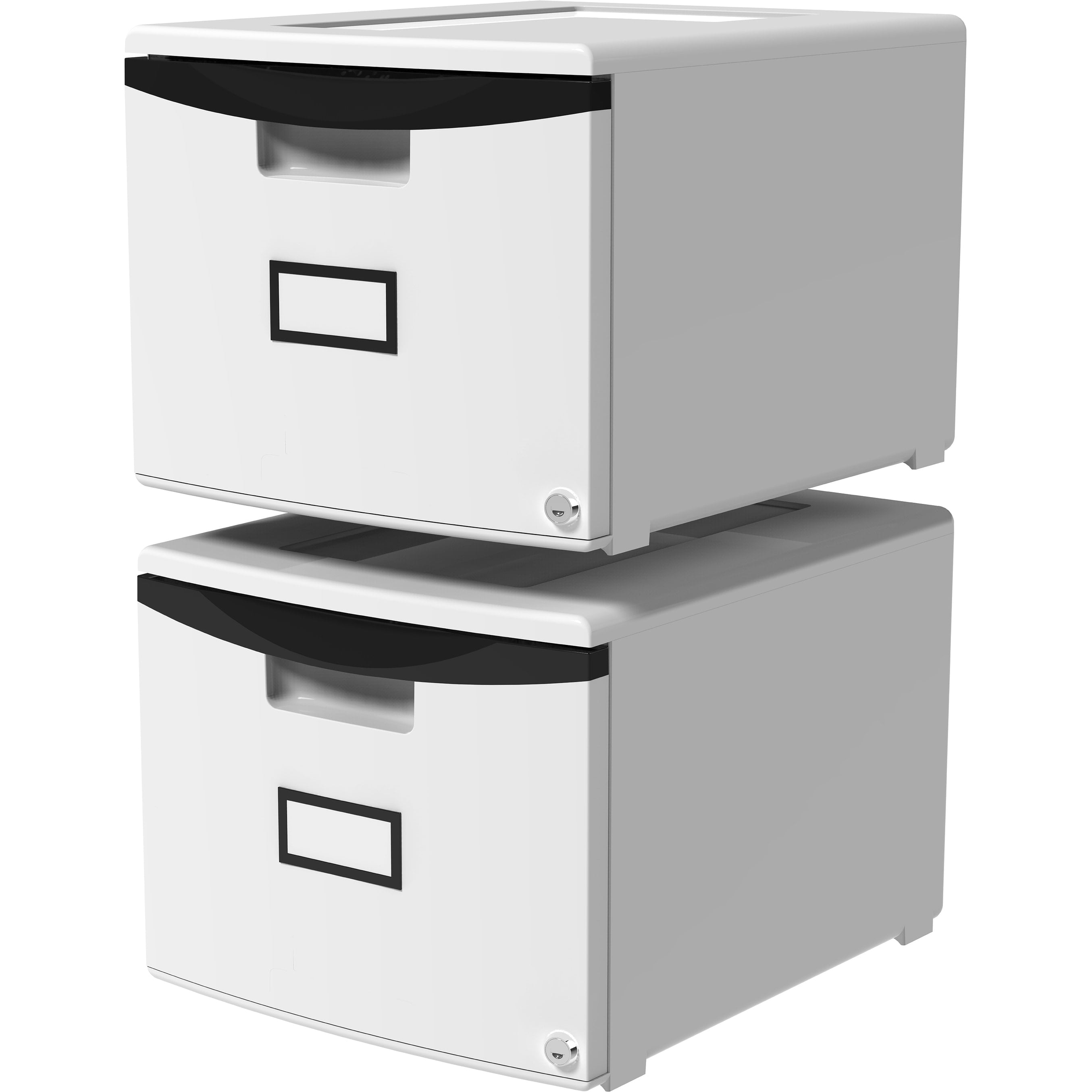 Storex Plastic 14-3/4"W x 18-1/4"D Lateral 1-Drawer File Cabinet, Gray/Black