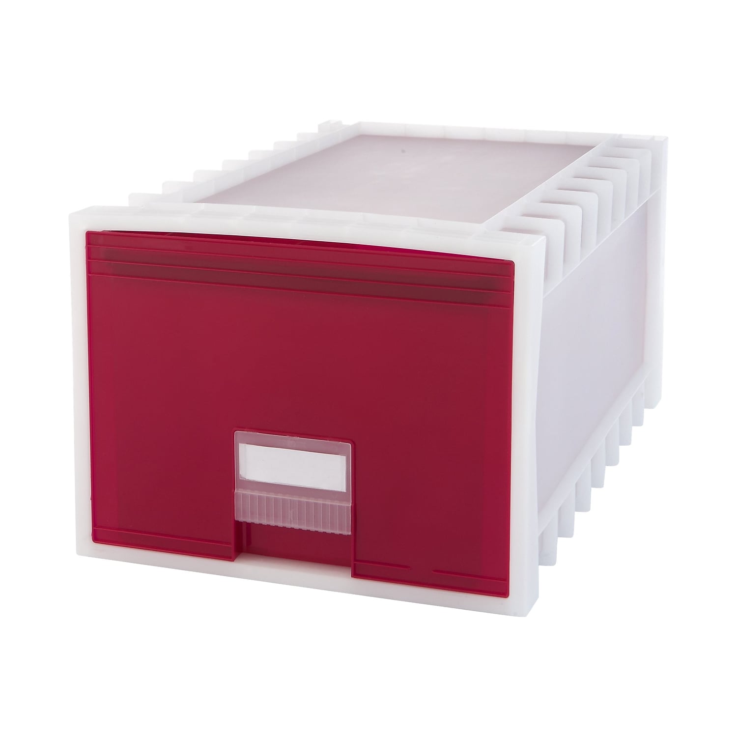 Storex  Plastic Archive Storage Box with Letter & Legal Size & 24 in. Drawer, White & Red - image 1 of 3