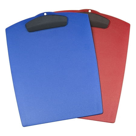 Storex Plastic Clipboard, Portable Writing Surface for Letter Size Paper, Assorted Colors, 12-Pack