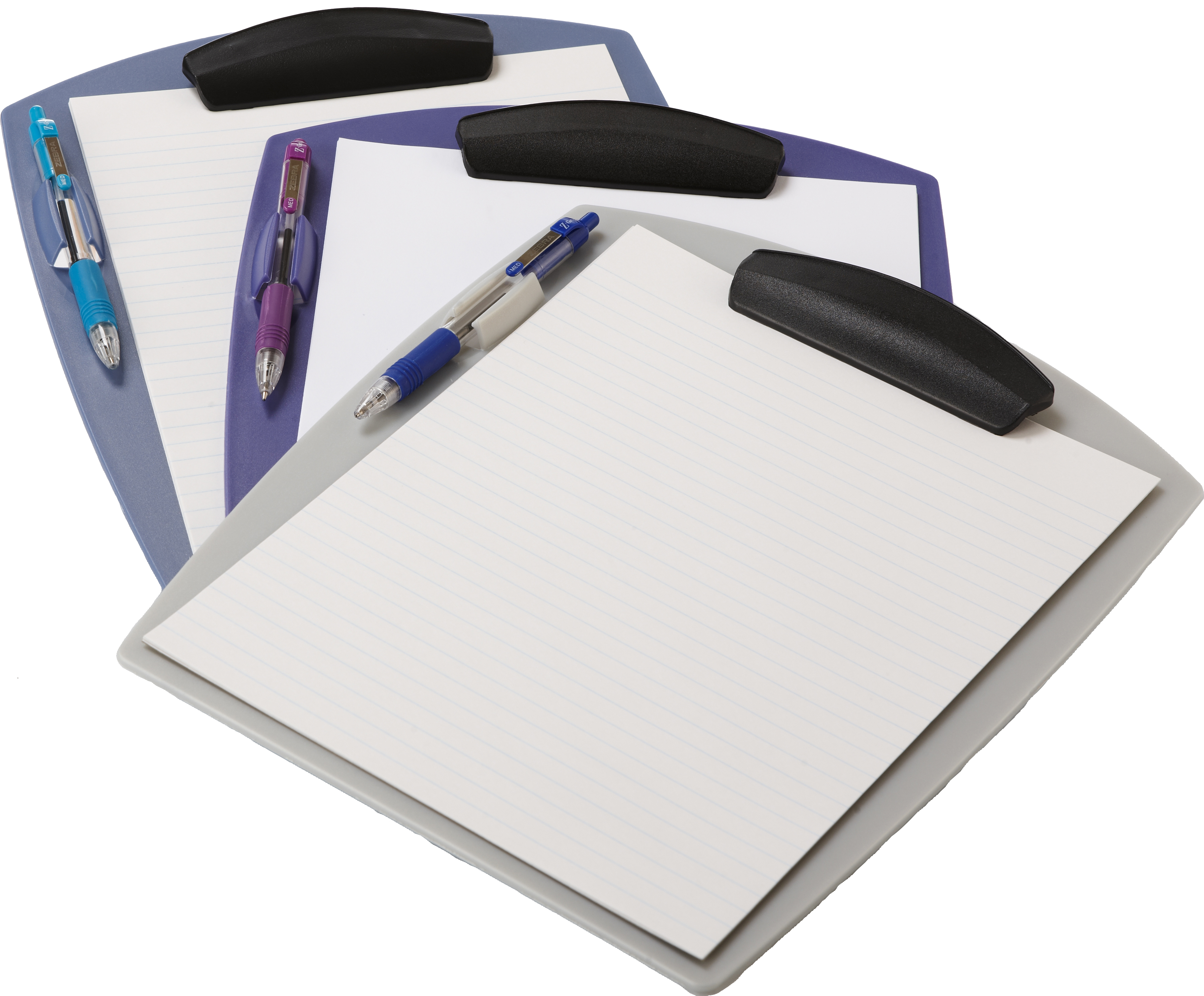 Storex Plastic Clipboard, with Pencil Holder, Asst. Colors, 12-Pack