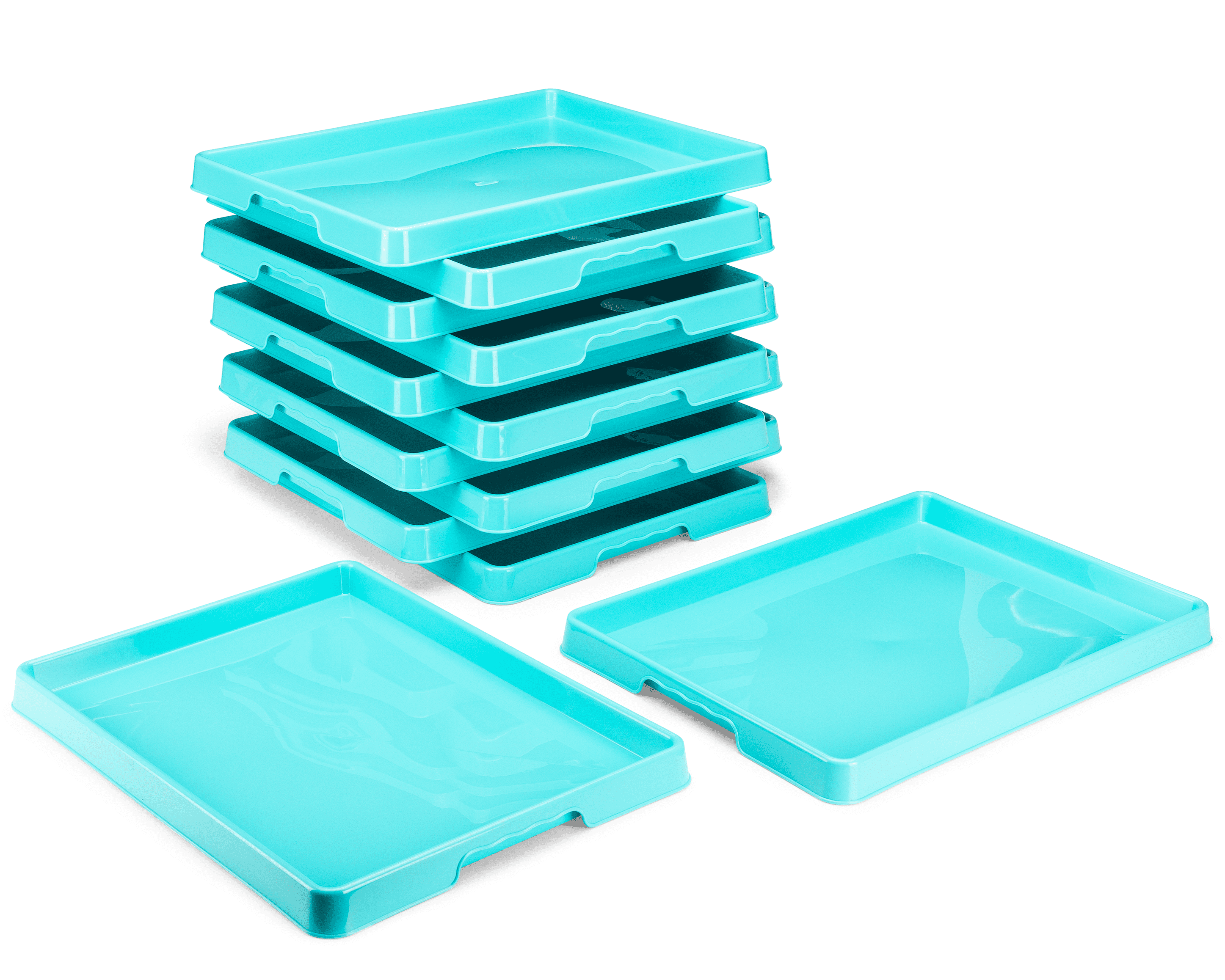 Storex Sorting and Crafts Tray, 12 x 16 Inches, Teal, 12-Pack, Blue