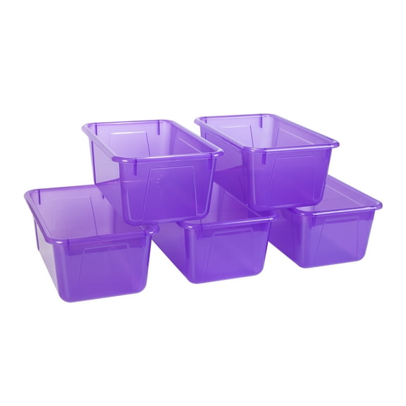 Storex Small Cubby Bin, Candy Violet, 5-Pack