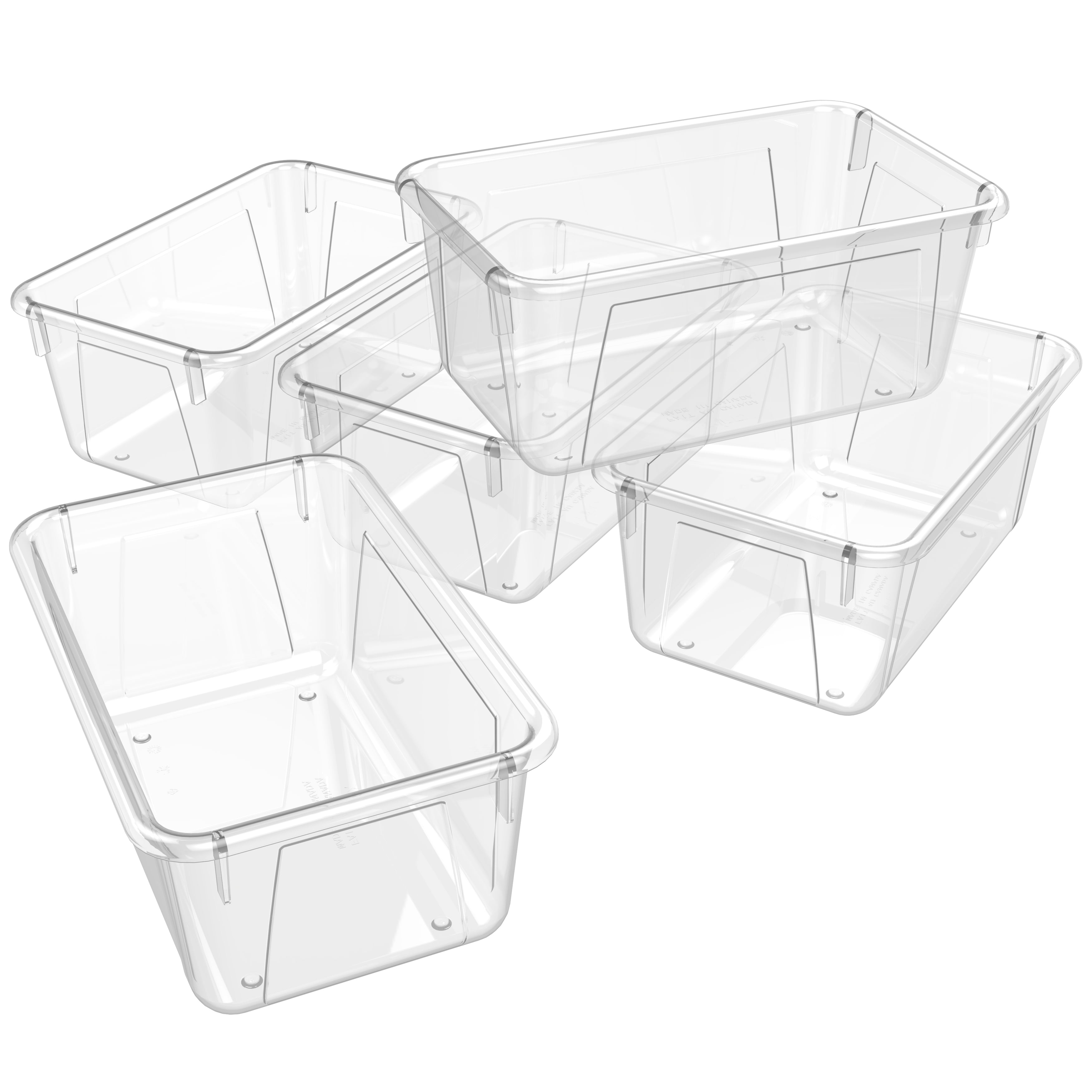 GAMENOTE Plastic Storage Bins with Lids - 5 Qt, 6 Pack Clear Small  Stackable Cubby Storage Organizer Containers for Organizing (12 × 7.2 × 5.1  inches)