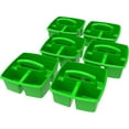 thumbnail image 1 of Storex Plastic Desktop Organizer Caddy with Handle, Craft and Hobby Storage Caddies, Green, 6-Pack, 1 of 3