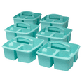 thumbnail image 1 of Storex Plastic Desktop Organizer Caddy with Handle, Craft and Hobby Storage Caddies, Teal, 6-Pack, 1 of 10