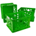 thumbnail image 1 of Storex Plastic File Crate with Handles, Letter/Legal Size, Green/White, 3-Pack, 1 of 4