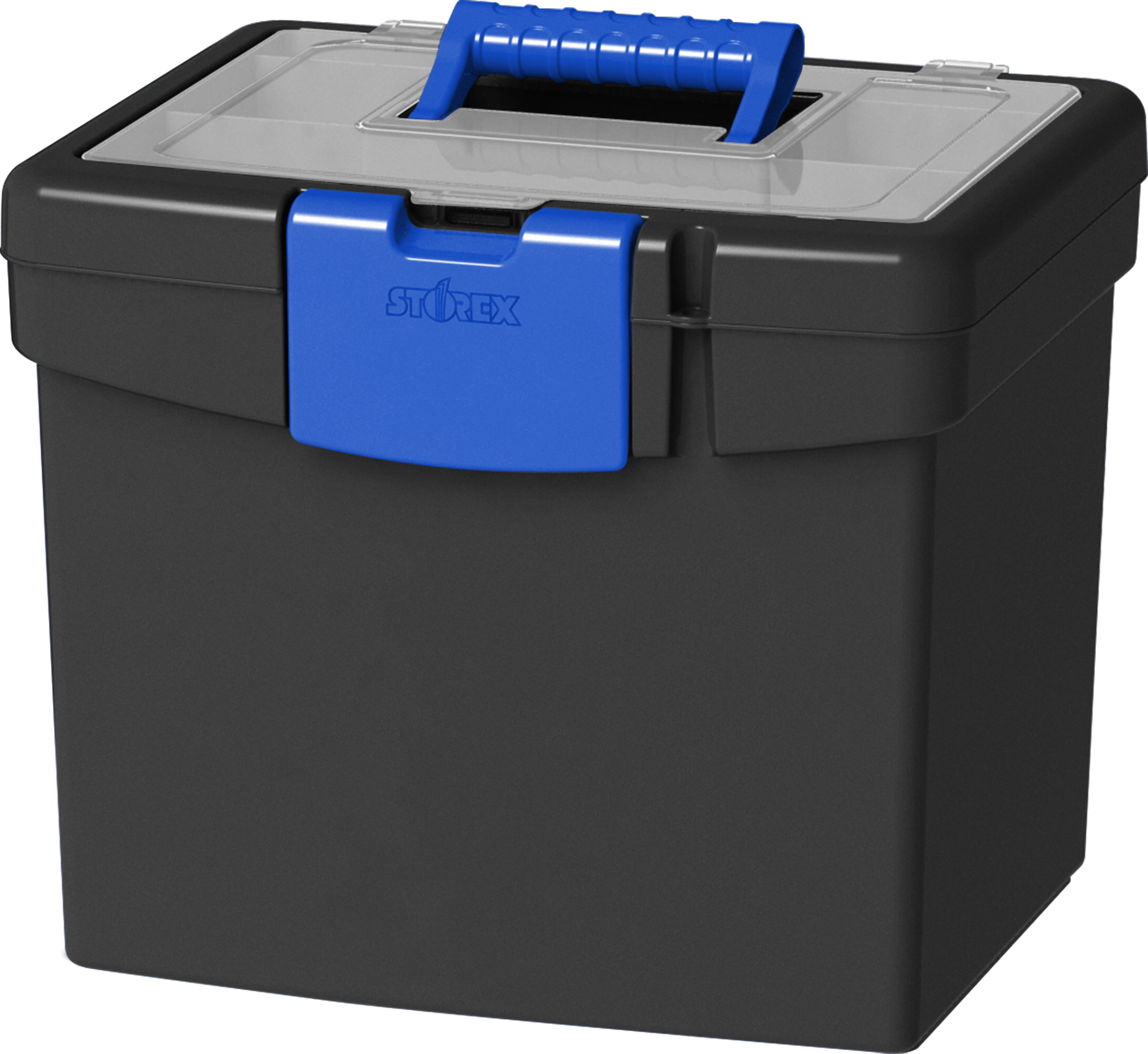 Black and Blue Plastic File Storage Box with XL Lid