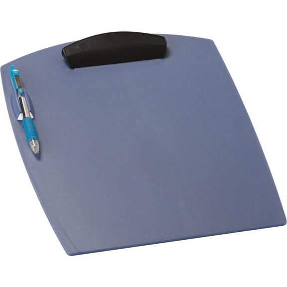 Storex Plastic Letter Clipboard, Portable Writing Surface with Pencil Holder, Blue, 12-Pack