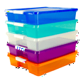 thumbnail image 1 of Storex Plastic Project Box for 12 x 12 Paper, Assorted Colors, Case of 5, 1 of 9