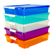 Storex Project Box for 12 x 12 Scrapbooking Paper, Clear, 5-Pack