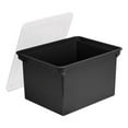 thumbnail image 1 of Storex Plastic Tote, Letter/Legal Files, 18.5" x 14.25" x 10.88", Black/Clear, 1 of 3