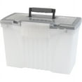 thumbnail image 1 of Storex Portable File Box with Organizer Lid, Legal/Letter, Clear/Silver, 1 of 3