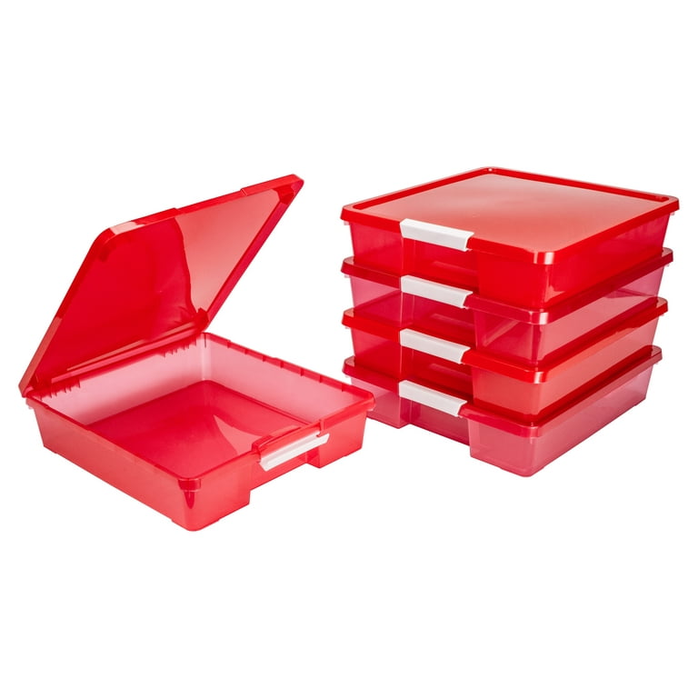 A4 File Project Case Plastic Scrapbook Storage Box Container Clear