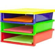 Storex Quick Stack 3-Slot Construction Paper Sorter, Multi-color, 1-Count