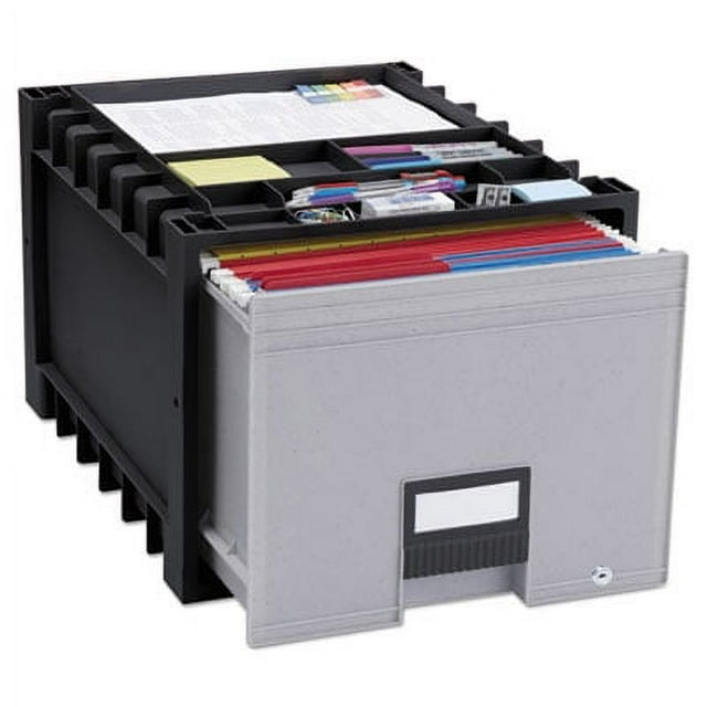 Storex, STX61178U01C, Black/Gray Heavy-duty Archive Drawer, 1 / Each, Black,Gray