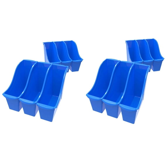 Storex Small Book Bin, Blue, 12 units