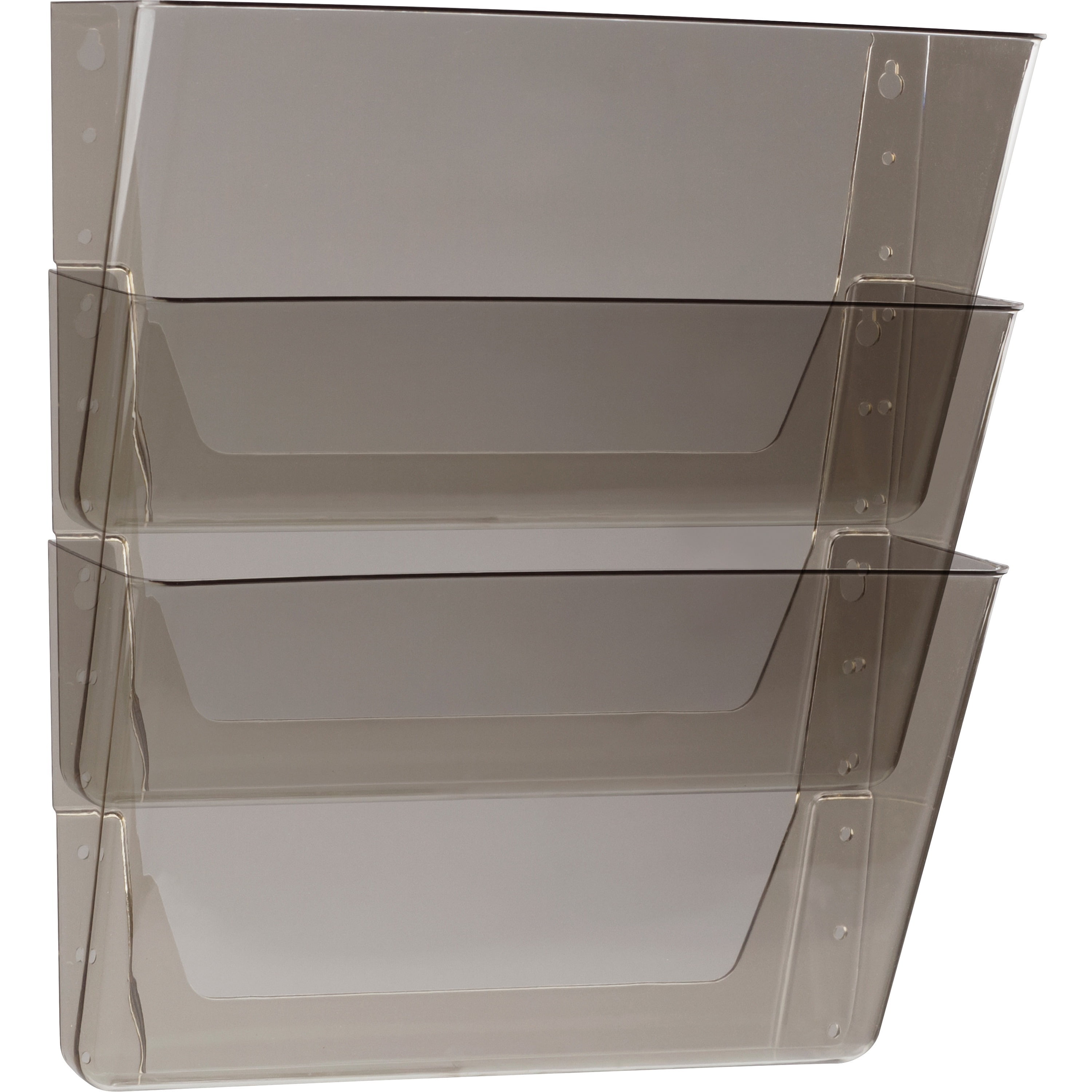 Smoke Polypropylene Three-Pocket Wall Organizer