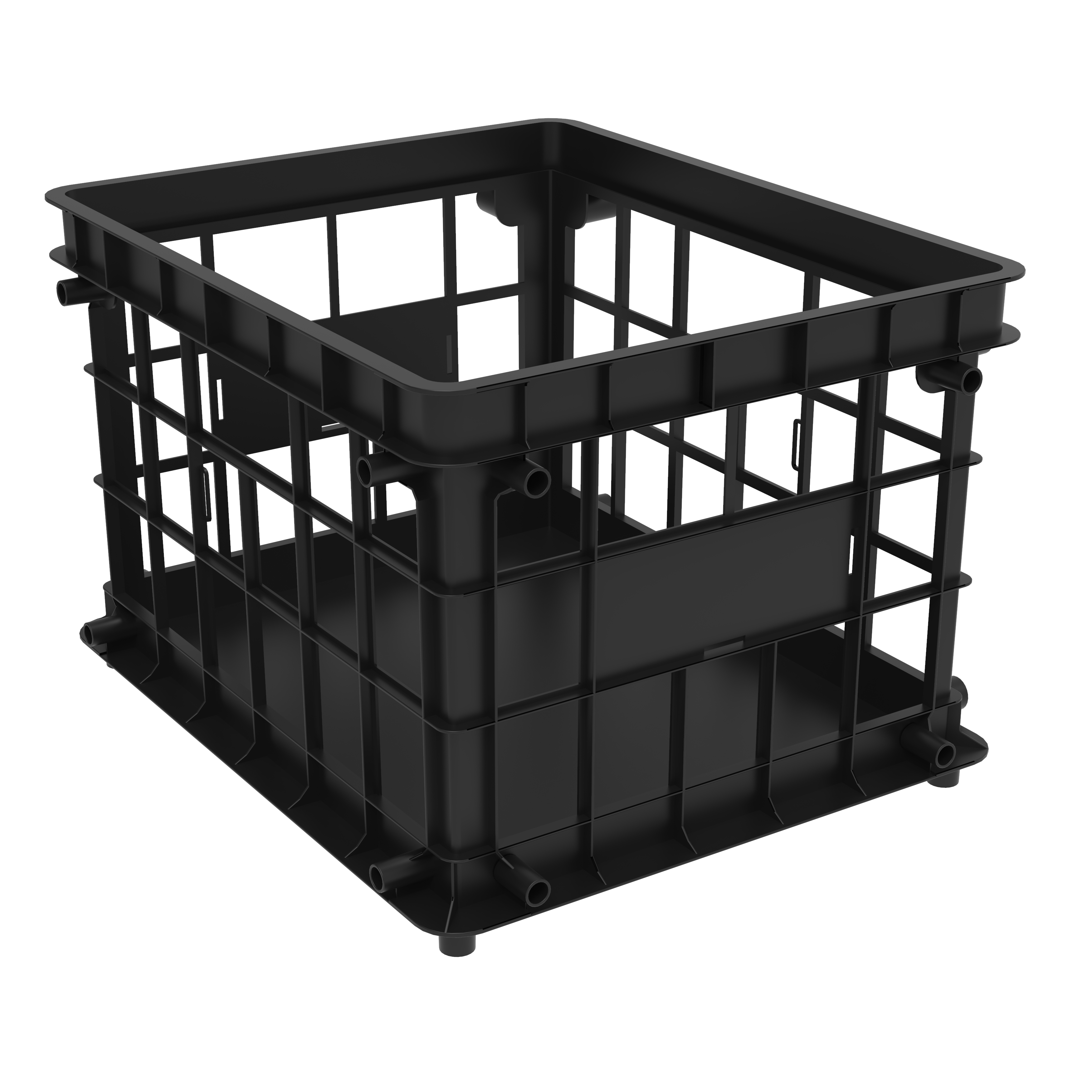 Storex Standard File Crate, Black