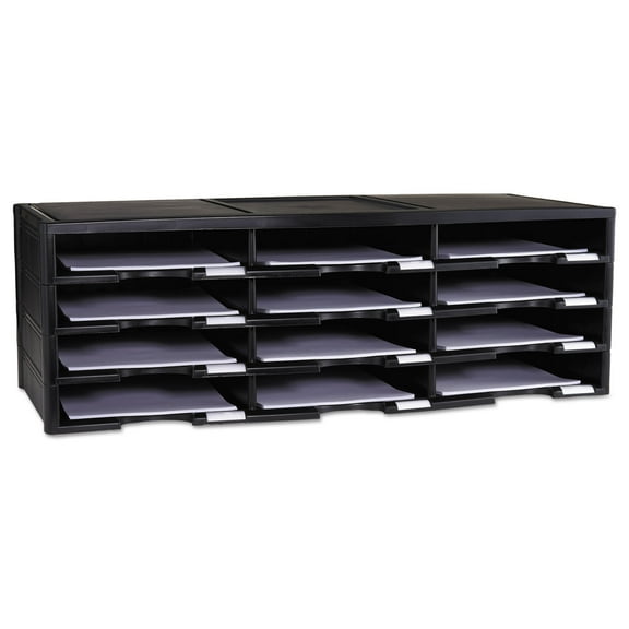 Storex Storex Literature Organizer, 12 Section, 10 5/8 x 13 3/10 x 31 2/5, Black