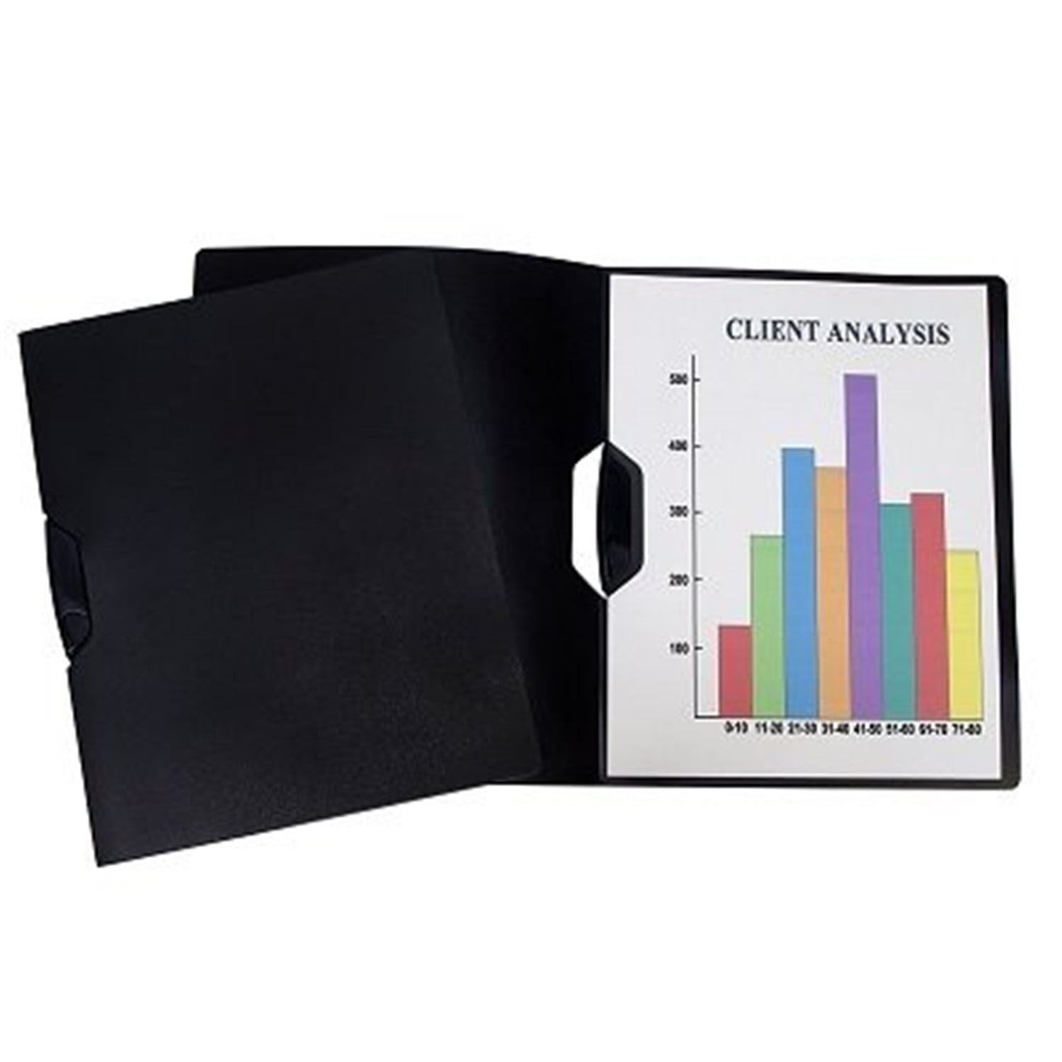 Storex Swing Clip Report Cover, All Black (Case of 25)
