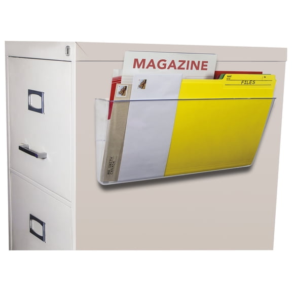 Storex Unbreakable Magnetic Wall File, Letter/Legal, 16 x 7, Single Pocket, Clear -STX70325U06C