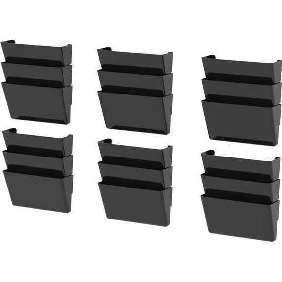 Storex Unbreakable Wall Files, 3-Pack, Legal, Black (Case of 6)