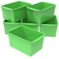 thumbnail image 1 of Storex Wide Plastic Book Bin, Paper Storage for Children, Green, 6-Pack, 1 of 6