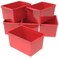 thumbnail image 1 of Storex Wide Plastic Book Bin, Paper Storage for Children, Red, 6-Pack, 1 of 6
