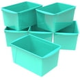 thumbnail image 1 of Storex Wide Plastic Book Bin, Paper Storage for Children, Teal, 6-Pack, 1 of 6