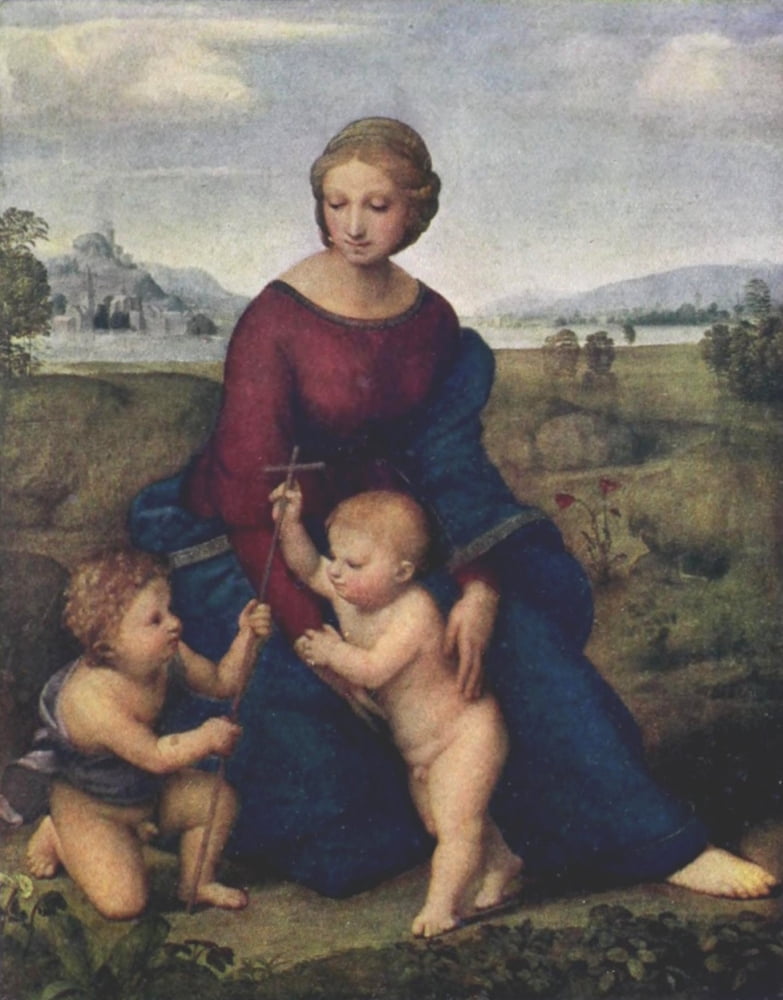 Storia dellarte Italiana 1901 Madonna del Belvedere Canvas Art - Raphael (24 x 36)