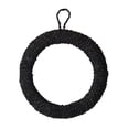 thumbnail image 1 of Storied Home Unique Round Hand-Woven Abaca Rope Trivet with Hanger Black, 1 of 5
