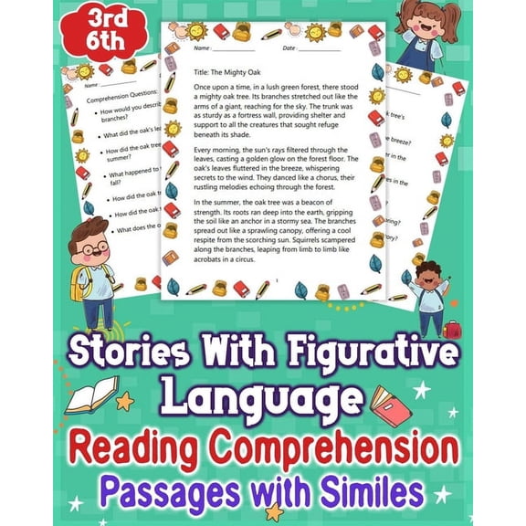 Stories With Figurative Language Reading Comprehension Passages with Similes For 3rd-6th: Explore engaging short stories, (Paperback)