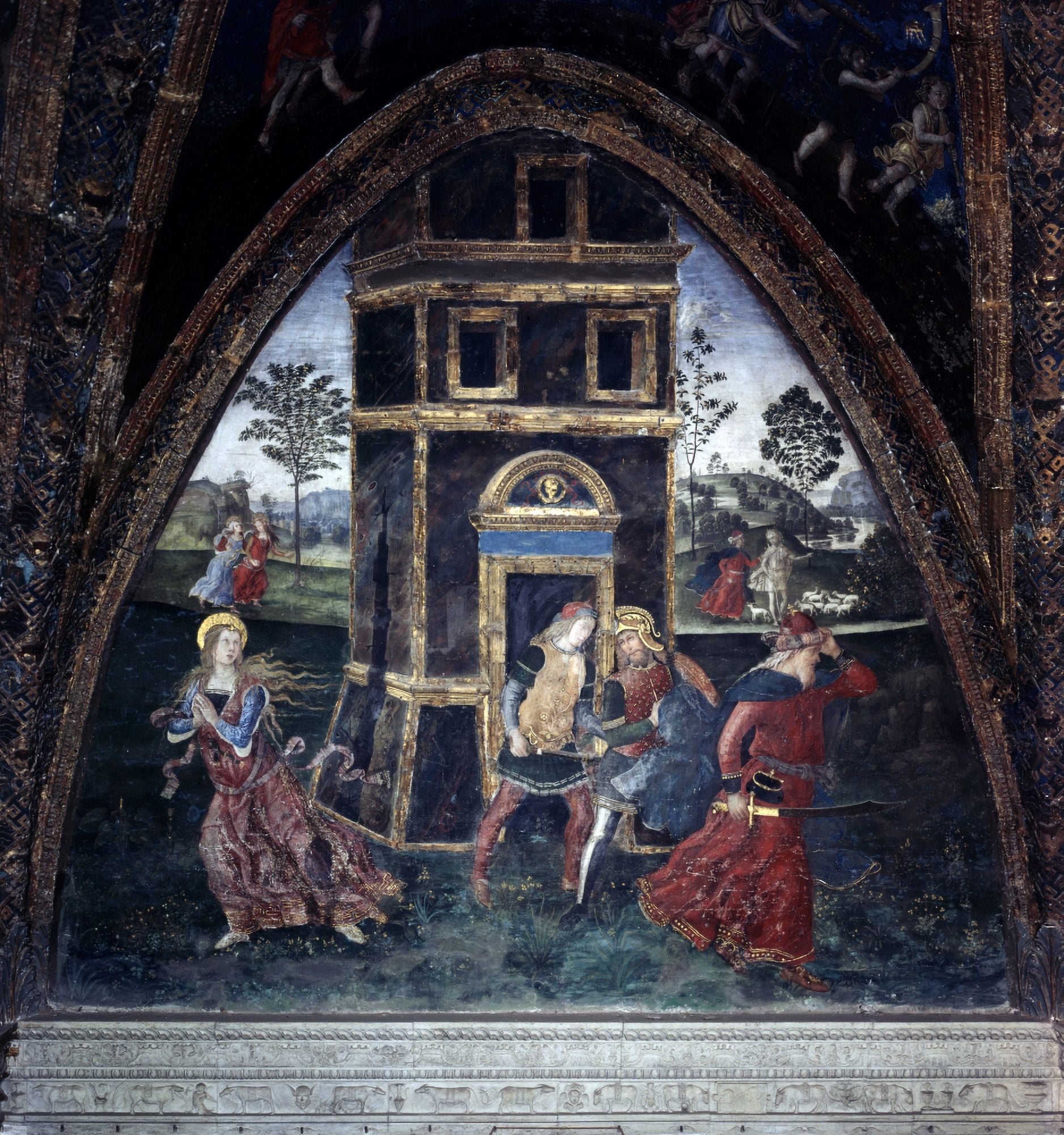 Stories Of Saint Barbara Flight Of Barbara Canvas Art - (18 x 24)