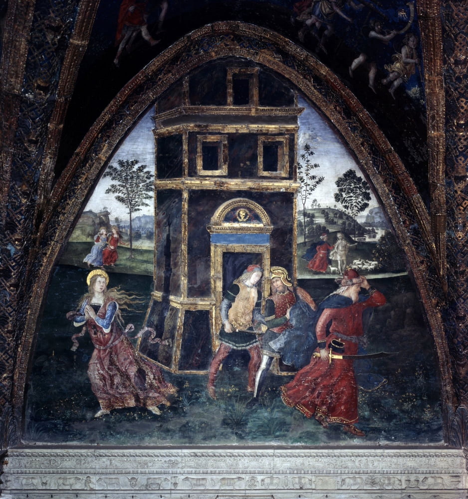 Stories Of Saint Barbara Flight Of Barbara Canvas Art - (24 x 36)