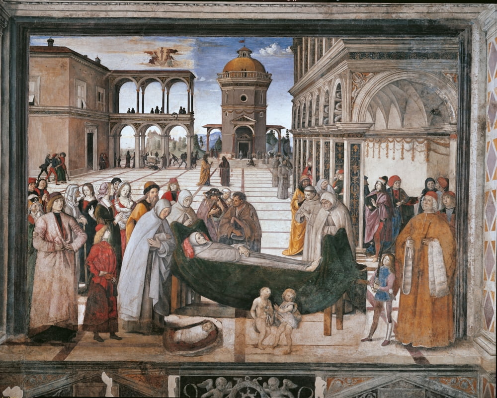 Stories Of St Bernardine The Death Of The Saint Canvas Art - (24 x 18)