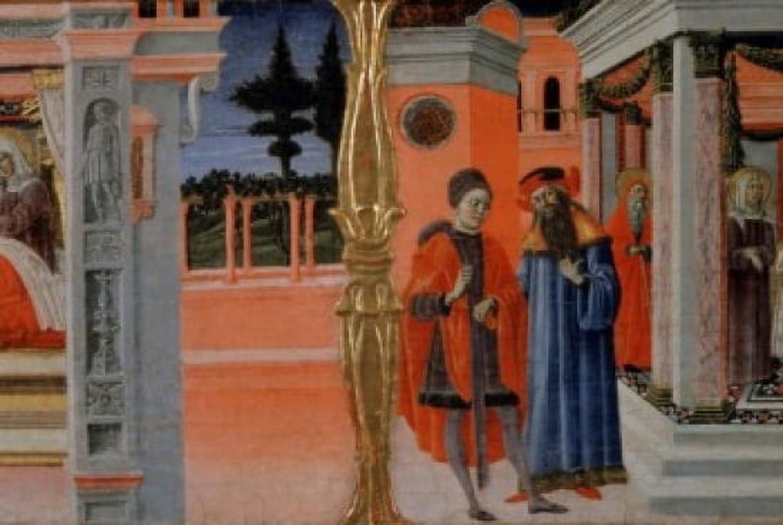 Stories Of The Virgin - Predella Detail Benvenuto di Giovanni (1436-ca1518 Italian) Pinacoteca Volterra Italy Canvas Art - Benvenuto di Giovanni (24 x 36)