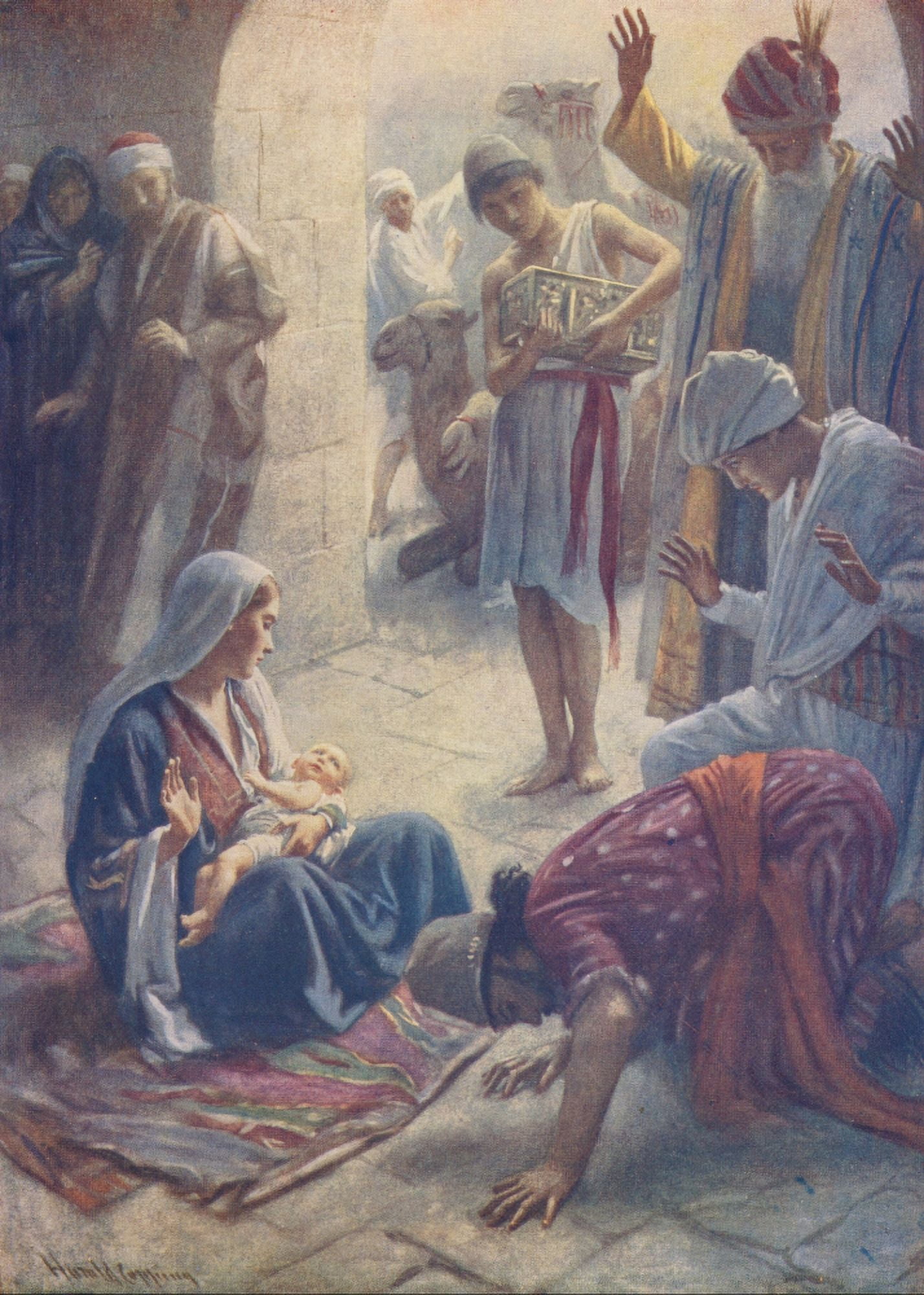 Stories about Jesus 1959 Mary & Jesus Canvas Art - Harold Copping (24 x 36)
