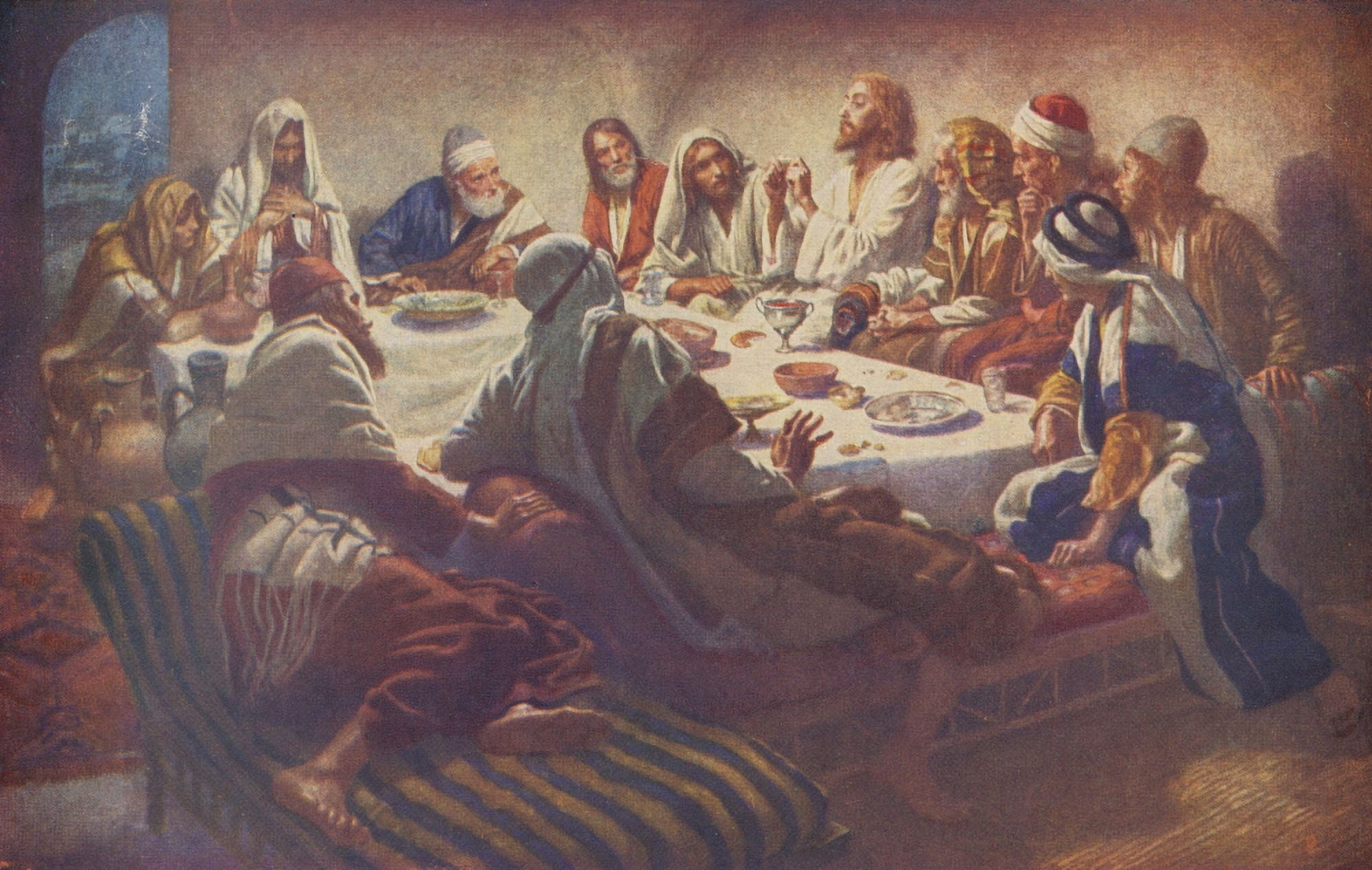 Stories about Jesus 1959 The Last Supper Canvas Art - Harold Copping (18 x 24)