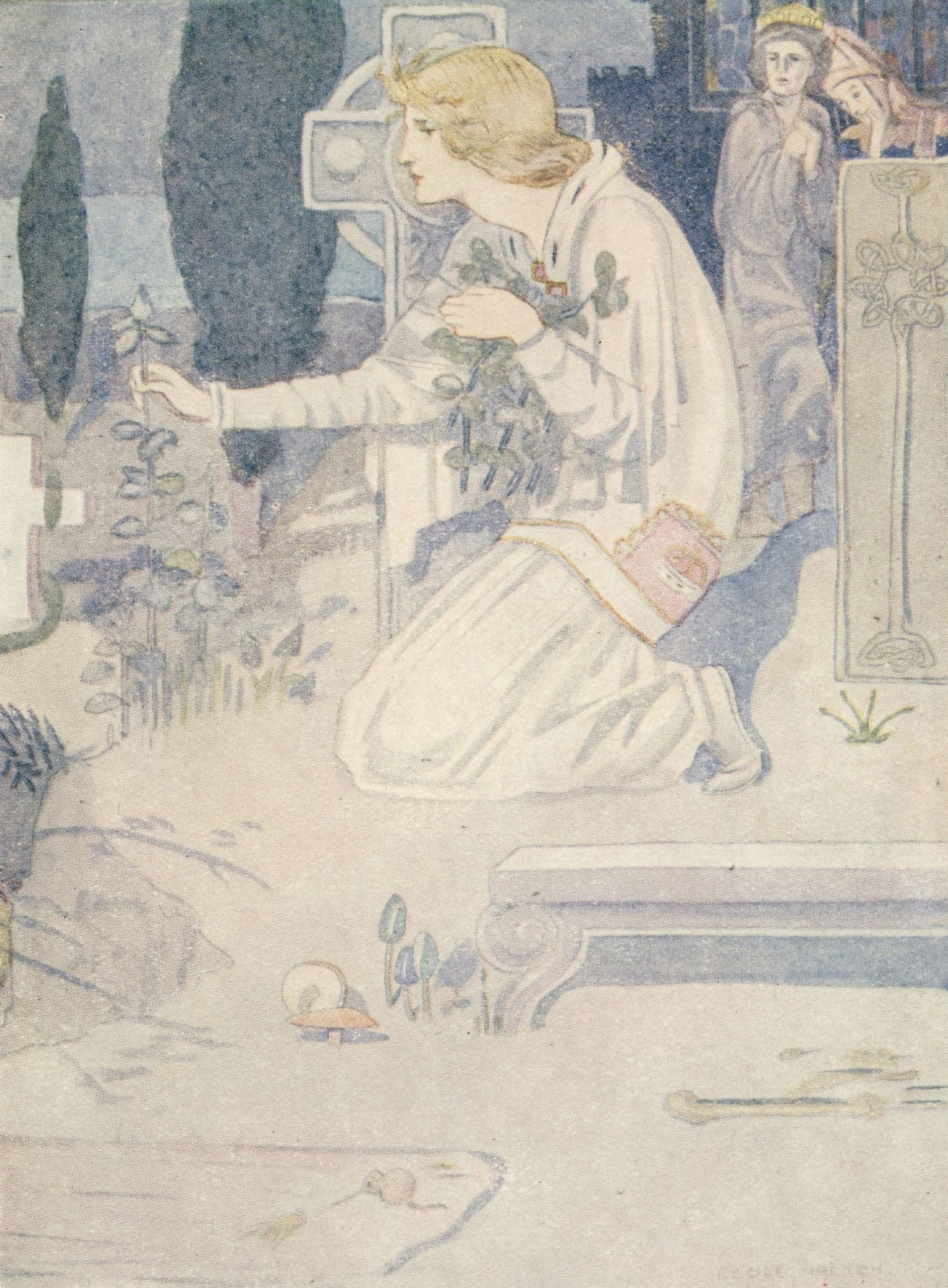 Stories for the Nine-year-old 1919 She tended to the grave Canvas Art - Unknown (24 x 36)