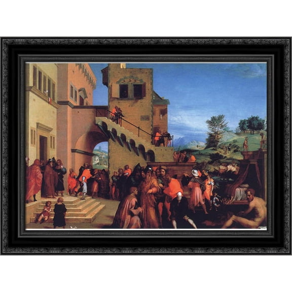 Stories of Joseph 24x19 Black Ornate Wood Framed Canvas Art by Sarto, Andrea del
