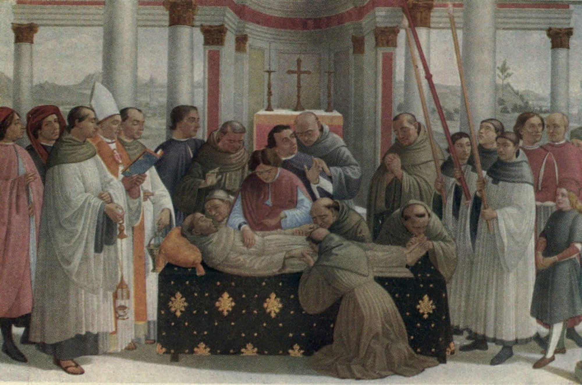 Stories of the Italian Artists 1906 Death of St Francis Canvas Art - Domenico Ghirlandaio (18 x 24)