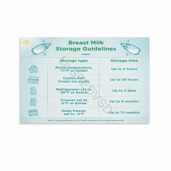 Storing Expressed Breast Milk Poster Lactation Educational Wall Art (1) Canvas Painting Wall Art poster