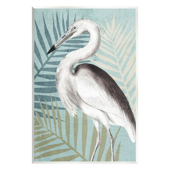 Stork Bird Island Palm Leaves Animals & Insects Graphic Art Unframed Art Print Wall Art