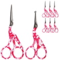 thumbnail image 1 of Stork Bird Rounded Safety Tip Embroidery Craft Stainless Steel Crane Scissors - Red - 6 Pairs, 1 of 6