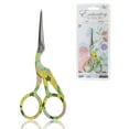 thumbnail image 1 of Stork Bird Rounded Safety Tip Embroidery Craft Stainless Steel Crane Scissors - Yellow - 3 Pairs, 1 of 7