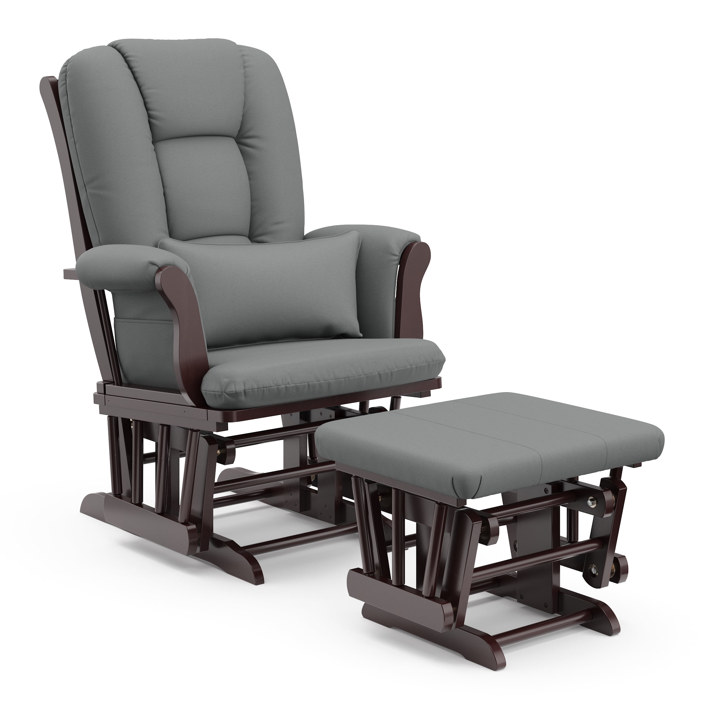 Storkcraft Tuscany Infant Nursery Glider & Ottoman Espresso with Gray