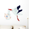 thumbnail image 1 of Stork and Baby Wall Decal Sticker by Wallmonkeys Vinyl Peel and Stick Graphic for Girls (36 in W x 31 in H), 1 of 4