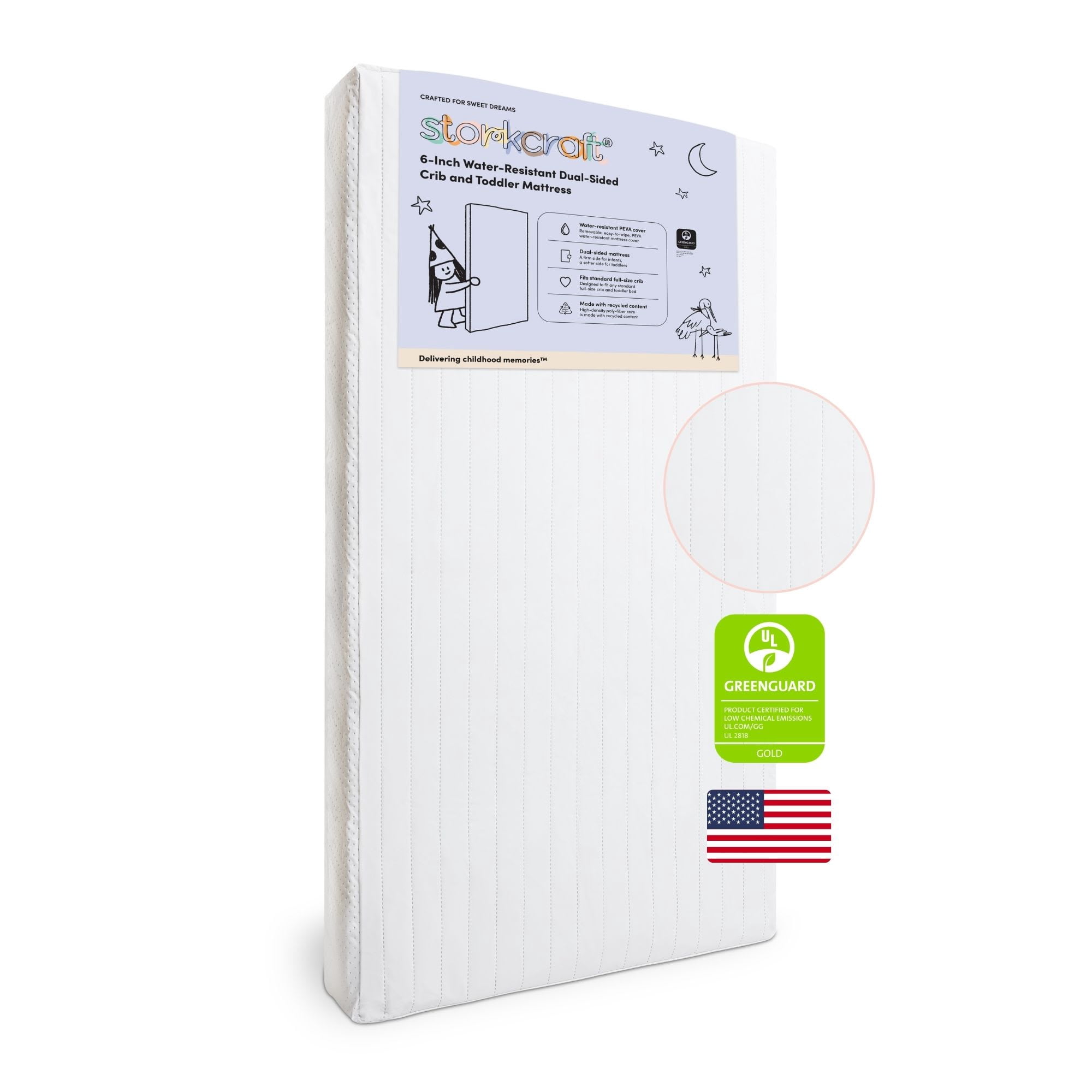 Storkcraft 6-Inch Water-Resistant Dual-Sided Crib and Toddler Mattress